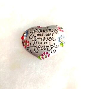 Kept Forever In The Heart Flower  Signed Silver‎ Pin